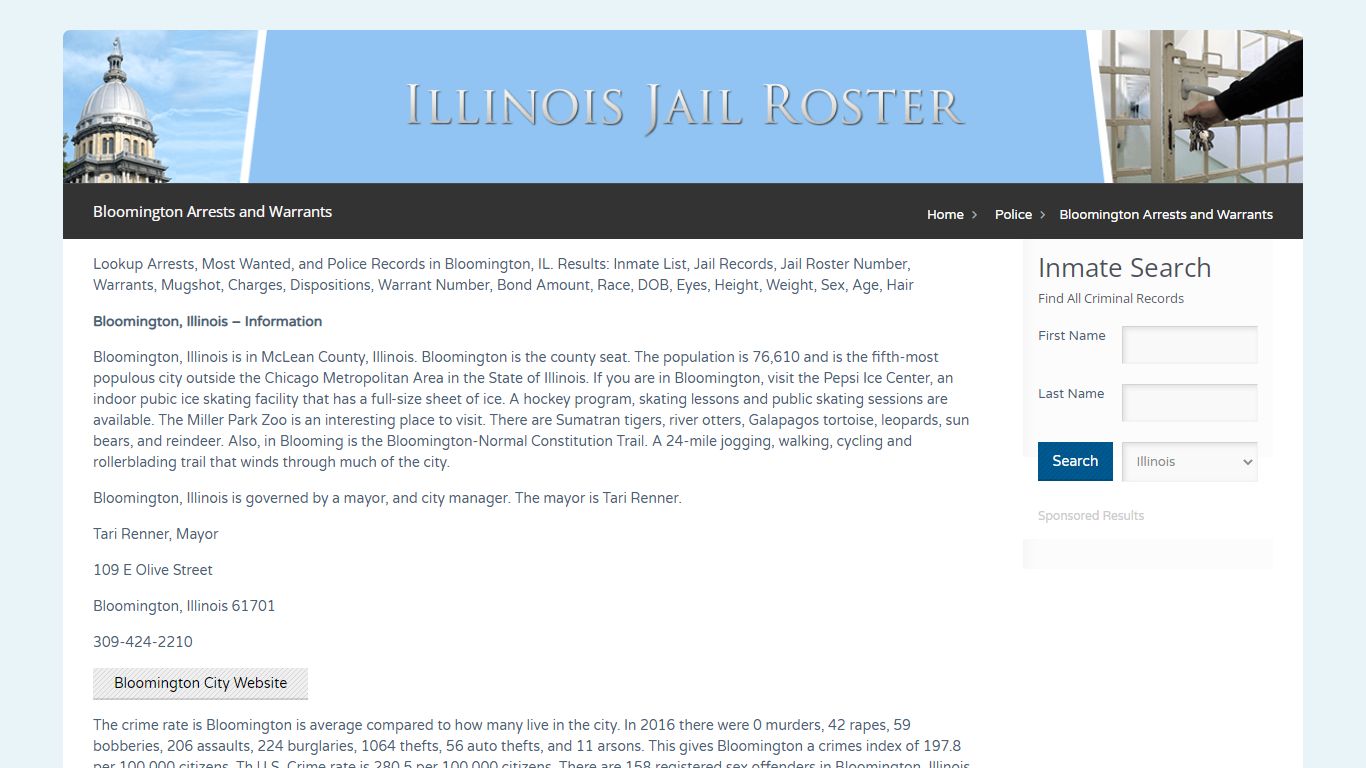 Bloomington Arrests and Warrants | Jail Roster Search