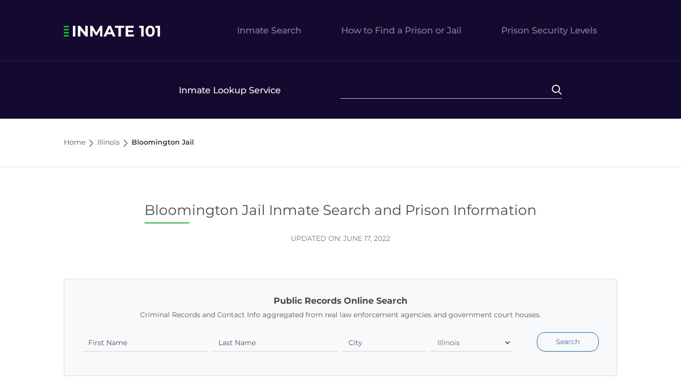 Bloomington Jail Inmate Search and Prison Information